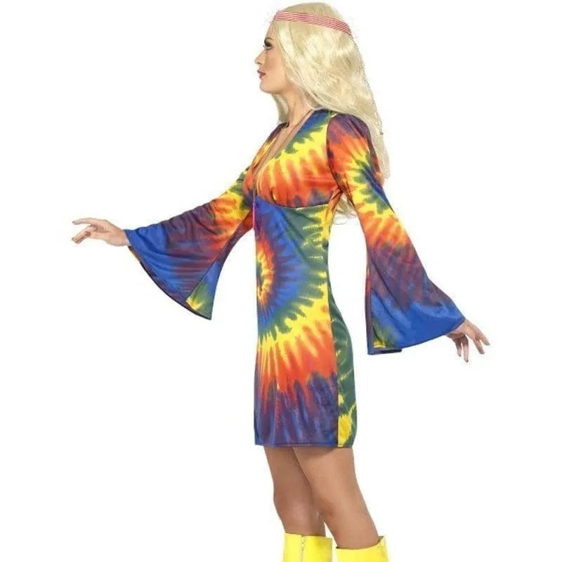 1960s Tie Dye Costume Adult Rainbow