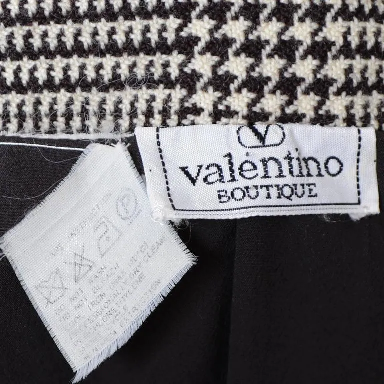 1980s Valentino Boutique Vintage Plaid Wool Blazer Jacket with Metal Rings