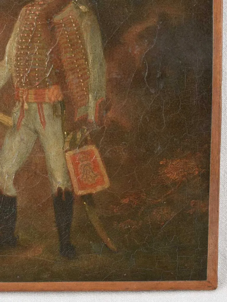 19th century portrait of a soldier - oil on canvas 16¼" x 13"