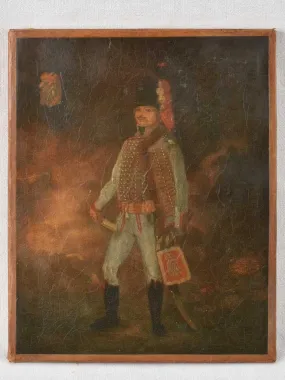 19th century portrait of a soldier - oil on canvas 16¼" x 13"