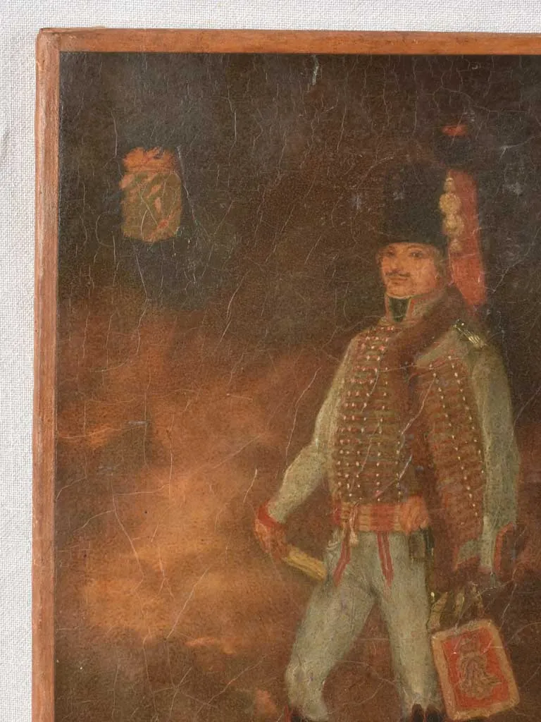 19th century portrait of a soldier - oil on canvas 16¼" x 13"
