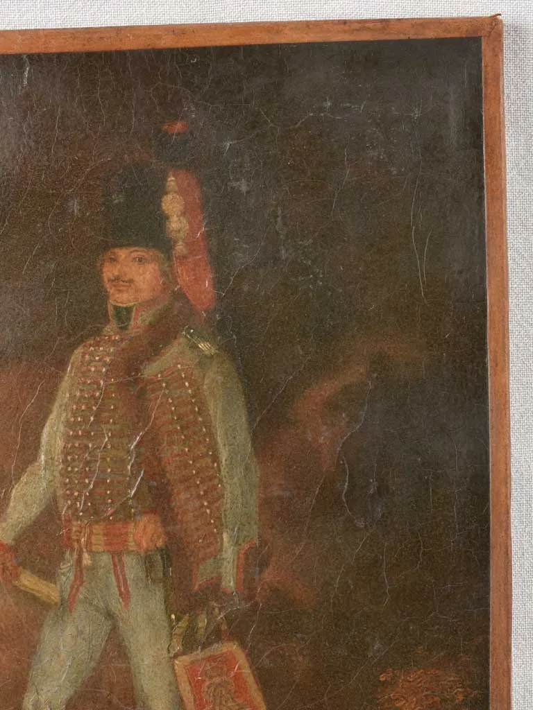 19th century portrait of a soldier - oil on canvas 16¼" x 13"