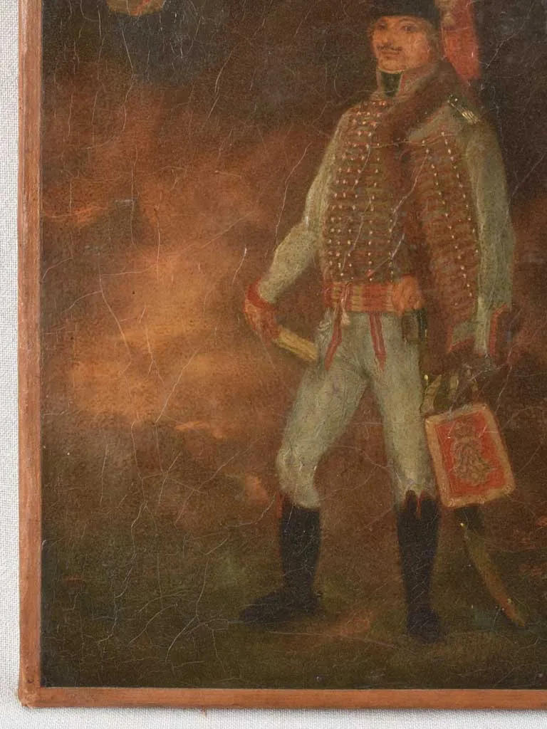 19th century portrait of a soldier - oil on canvas 16¼" x 13"