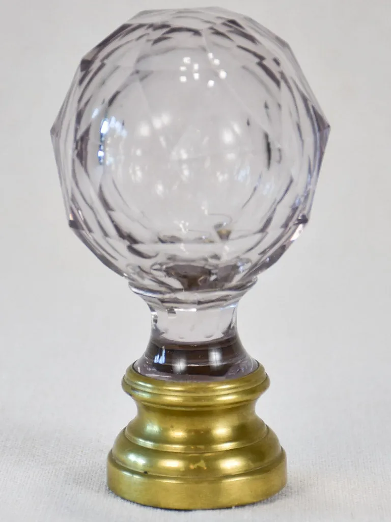 19th century violet crystal balustrade ball 5½"
