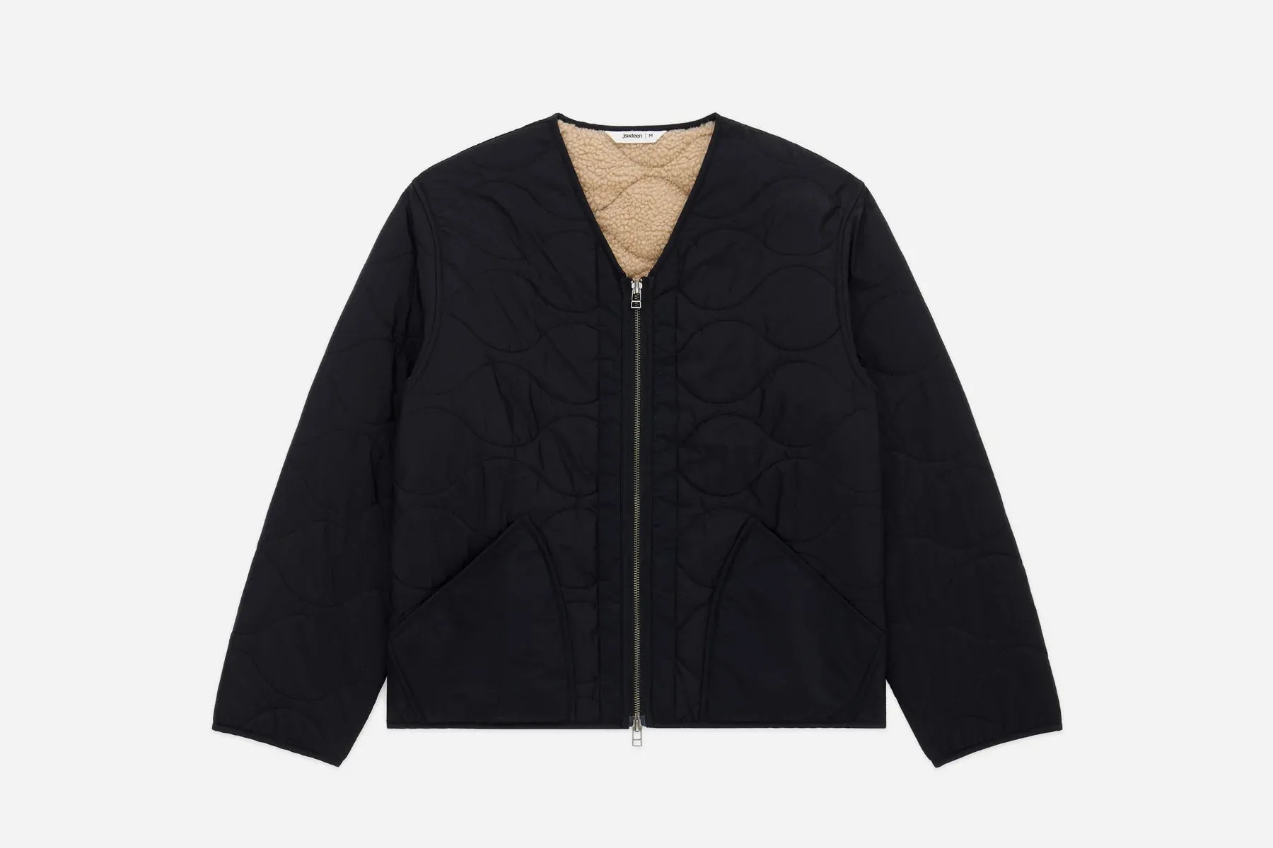 3sixteen Zip Liner Jacket - Black Nylon/Sherpa