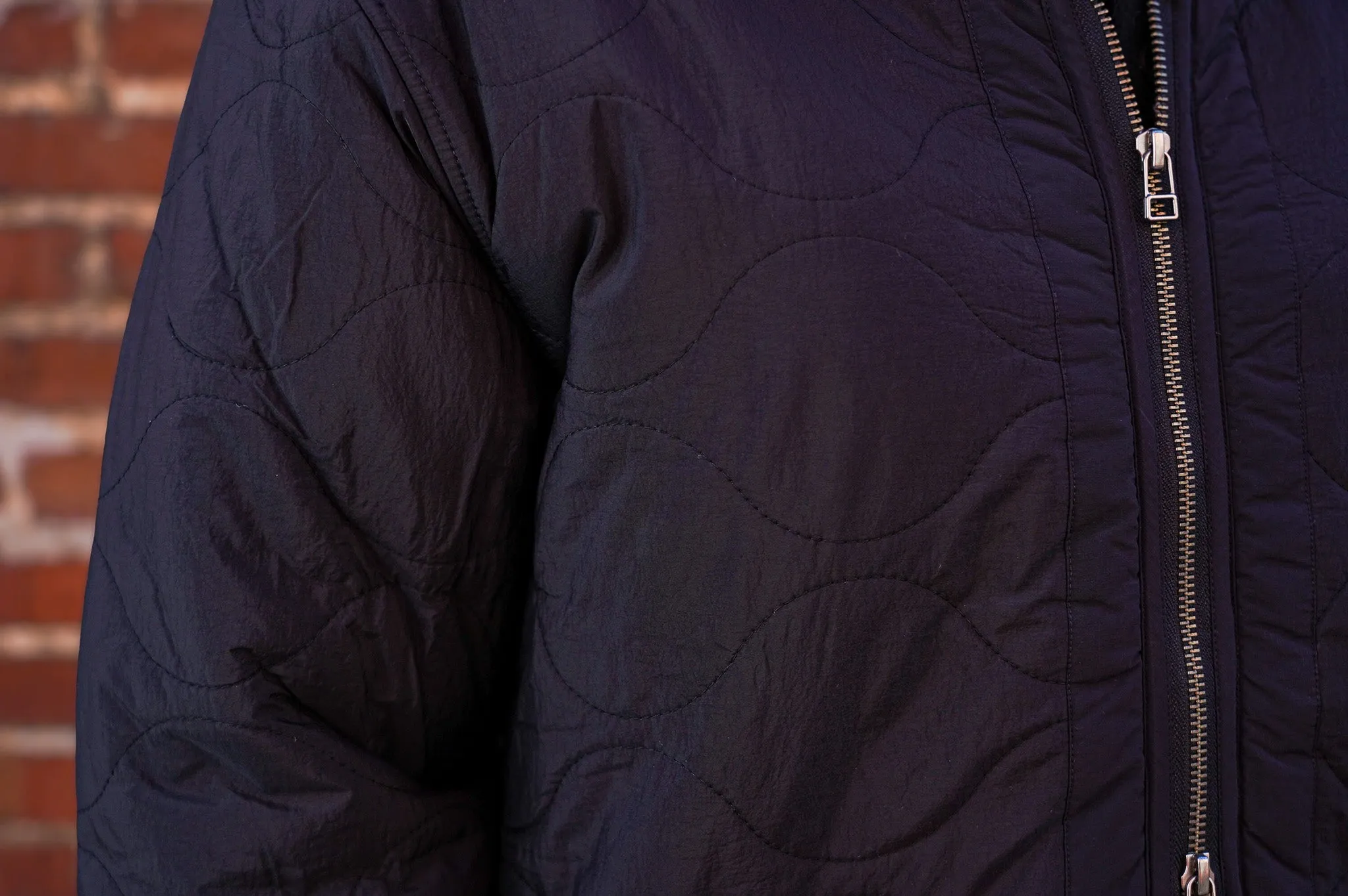 3sixteen Zip Liner Jacket - Black Nylon/Sherpa
