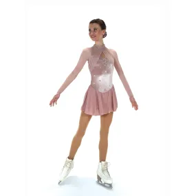 538 Figure Skating Gathering Glamour Dress - Blush Pink or Pine Green