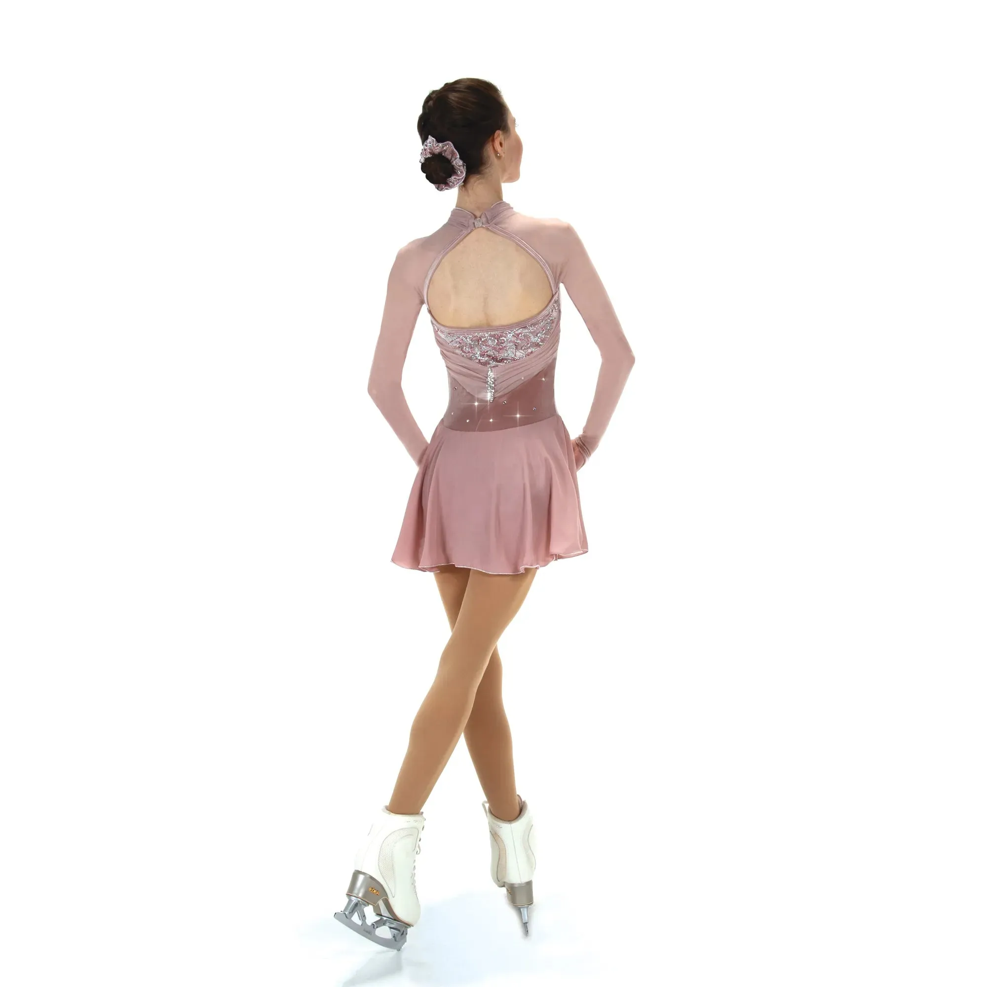 538 Figure Skating Gathering Glamour Dress - Blush Pink or Pine Green
