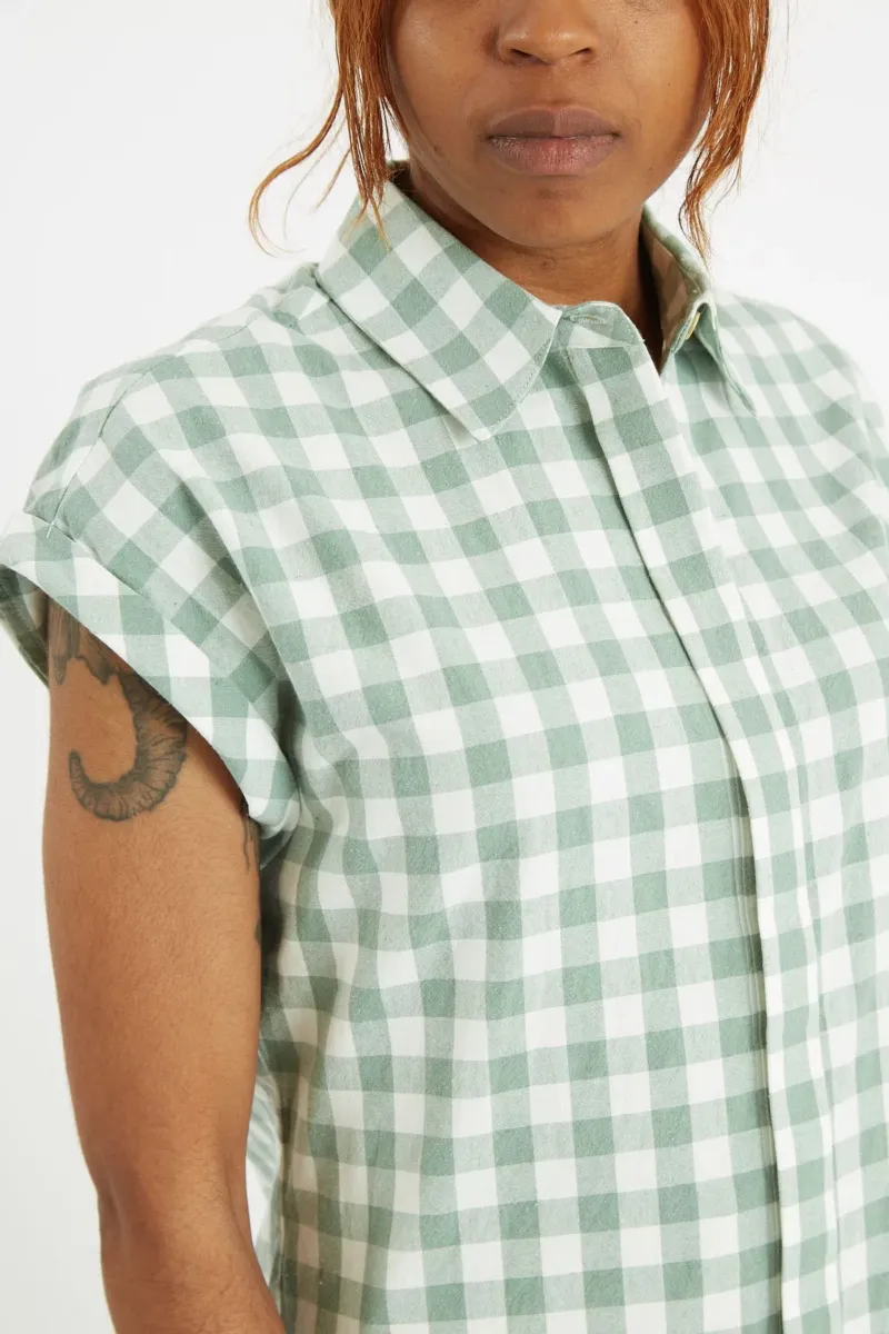 Abinaya Picnic Check Shirt Green