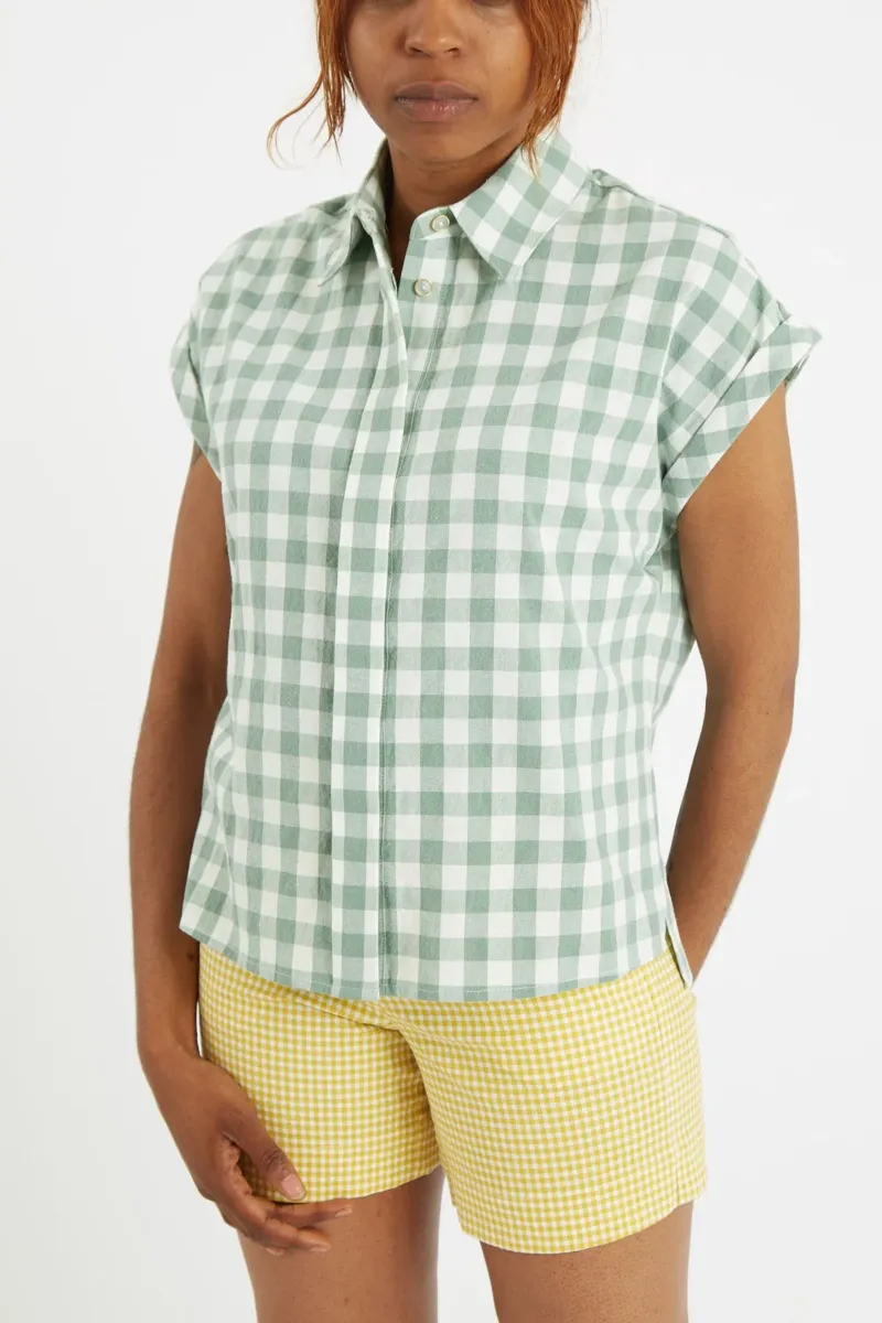 Abinaya Picnic Check Shirt Green