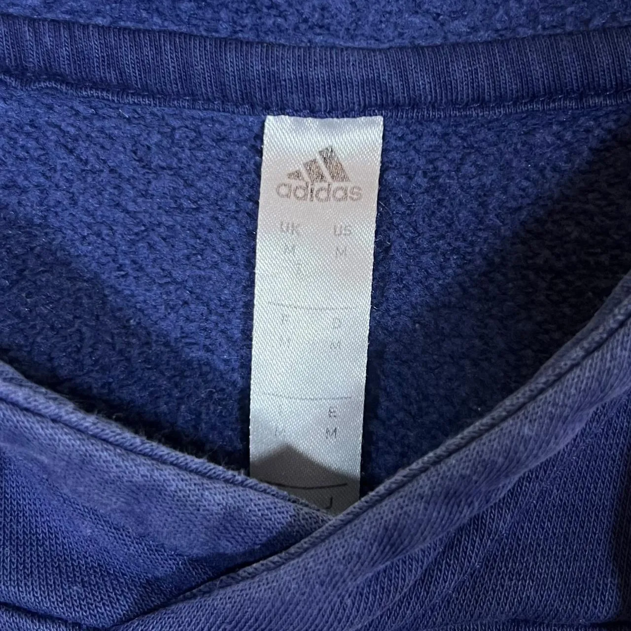 ADIDAS Classic Essential Embroidered Mini Logo Navy Blue Pullover Hoodie