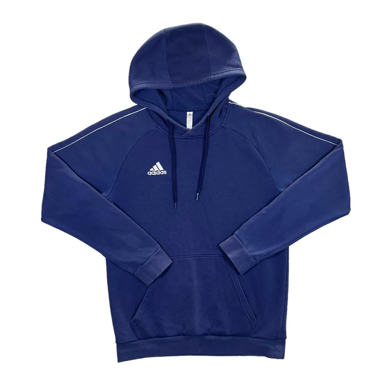ADIDAS Classic Essential Embroidered Mini Logo Navy Blue Pullover Hoodie