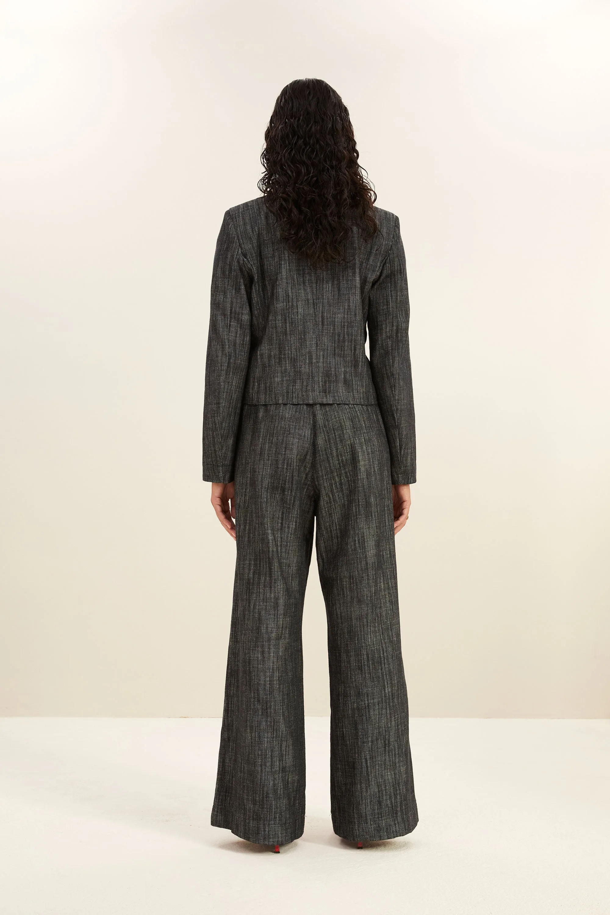 adina twill blazer | jet black