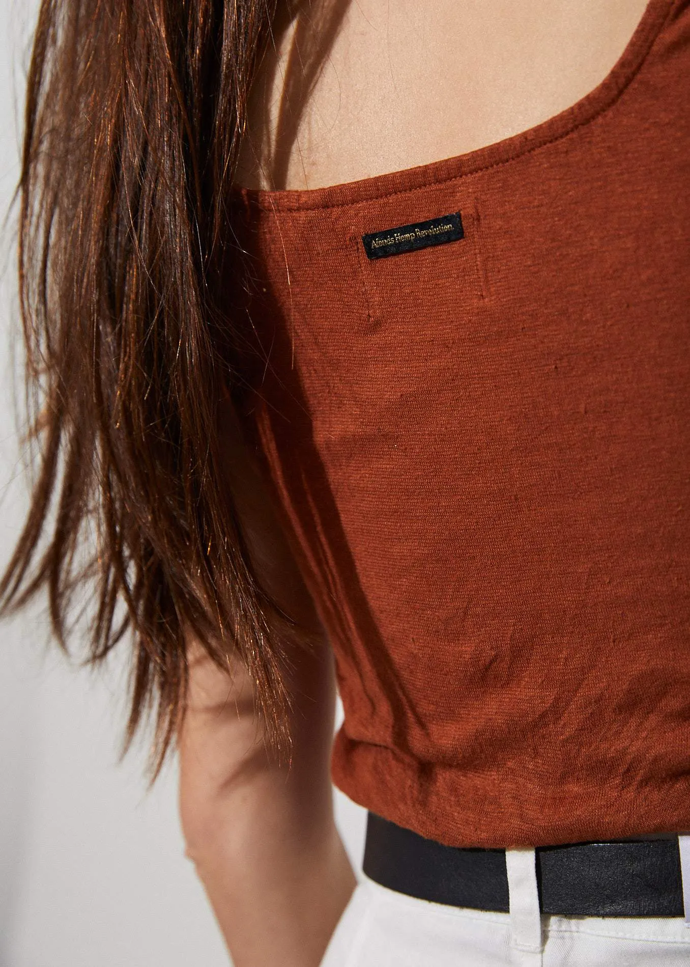 Afends Womens Ashley - Hemp Square Neck Singlet - Ginger