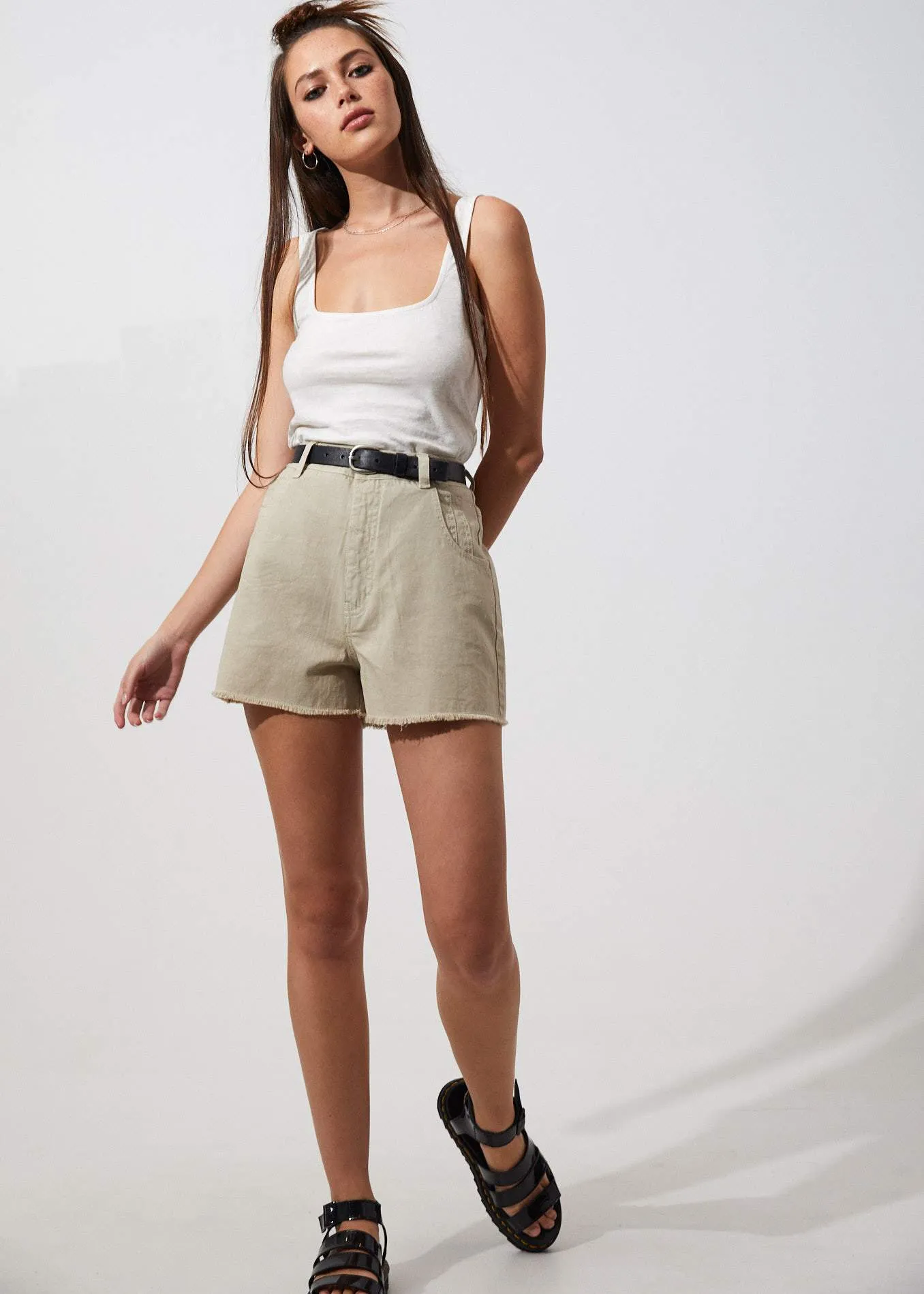 Afends Womens Ashley - Hemp Square Neck Singlet - White