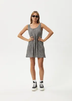 AFENDS Womens Asta Jesse - Seersucker Mini Dress - Steel Check