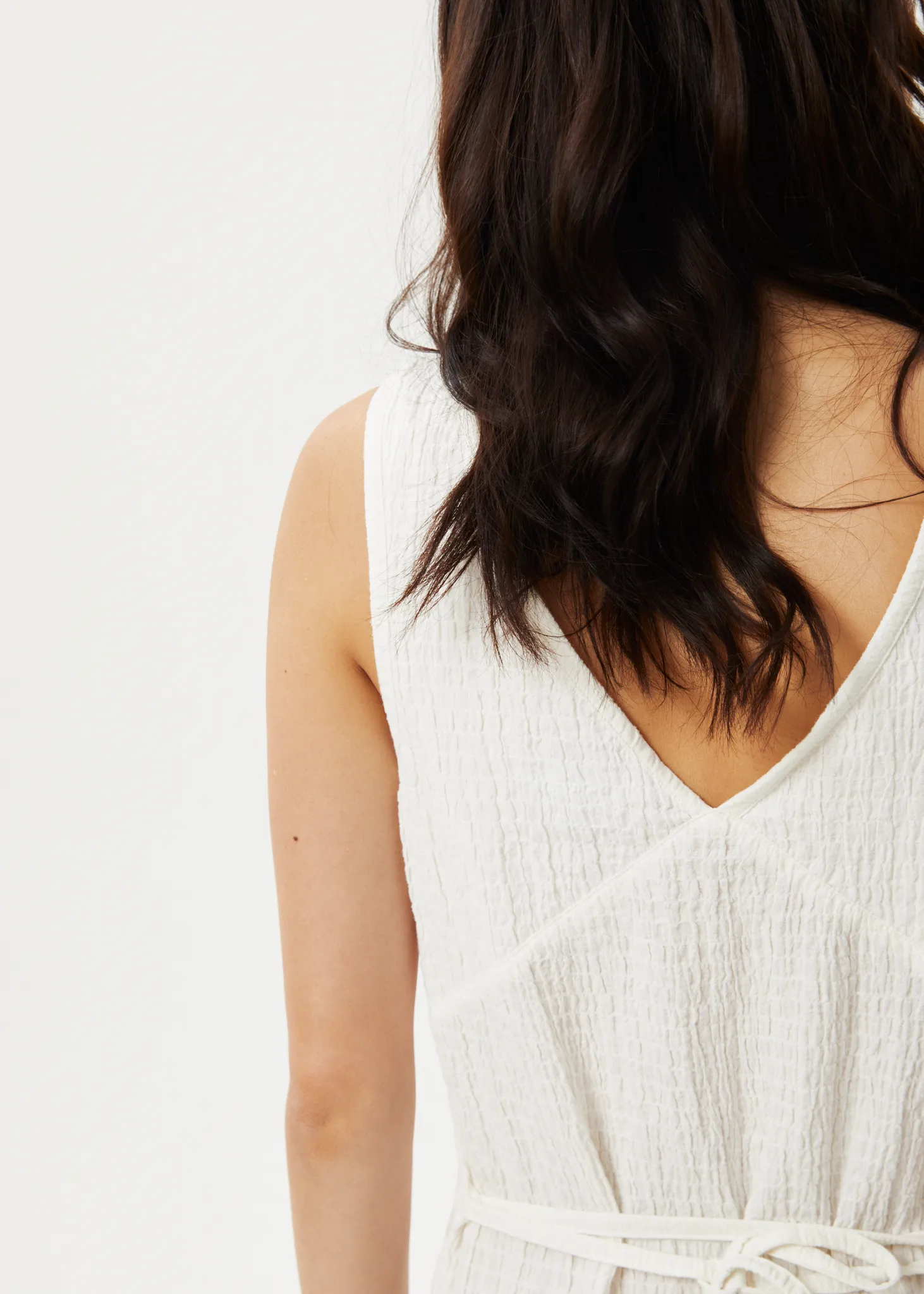 AFENDS Womens Focus - Seersucker Maxi Dress - White