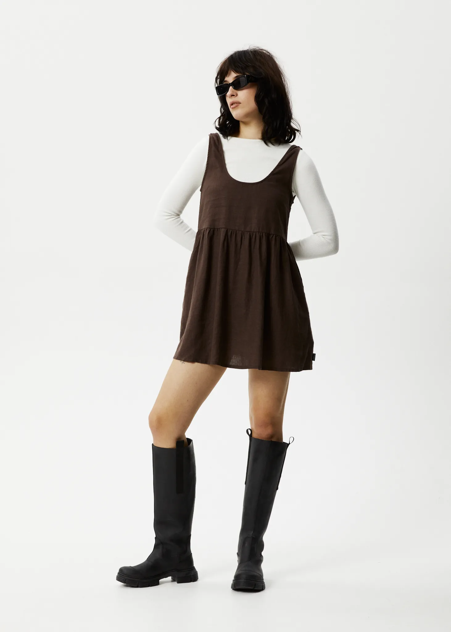 AFENDS Womens Jesse - Mini Dress - Coffee