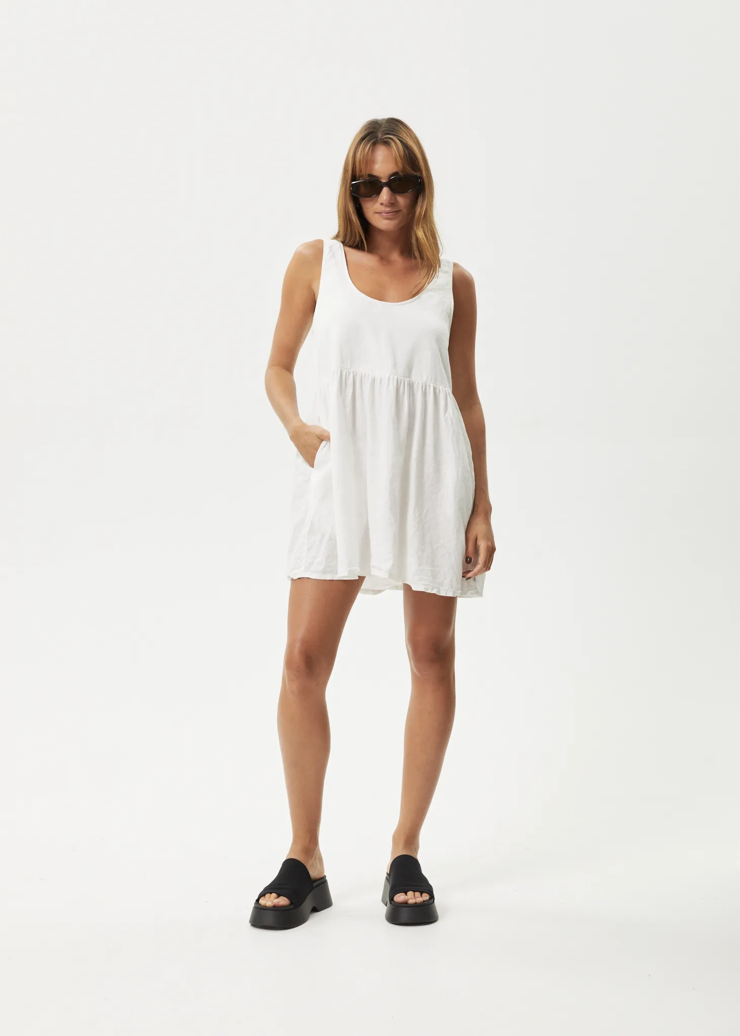 AFENDS Womens Jesse - Mini Dress - Natural