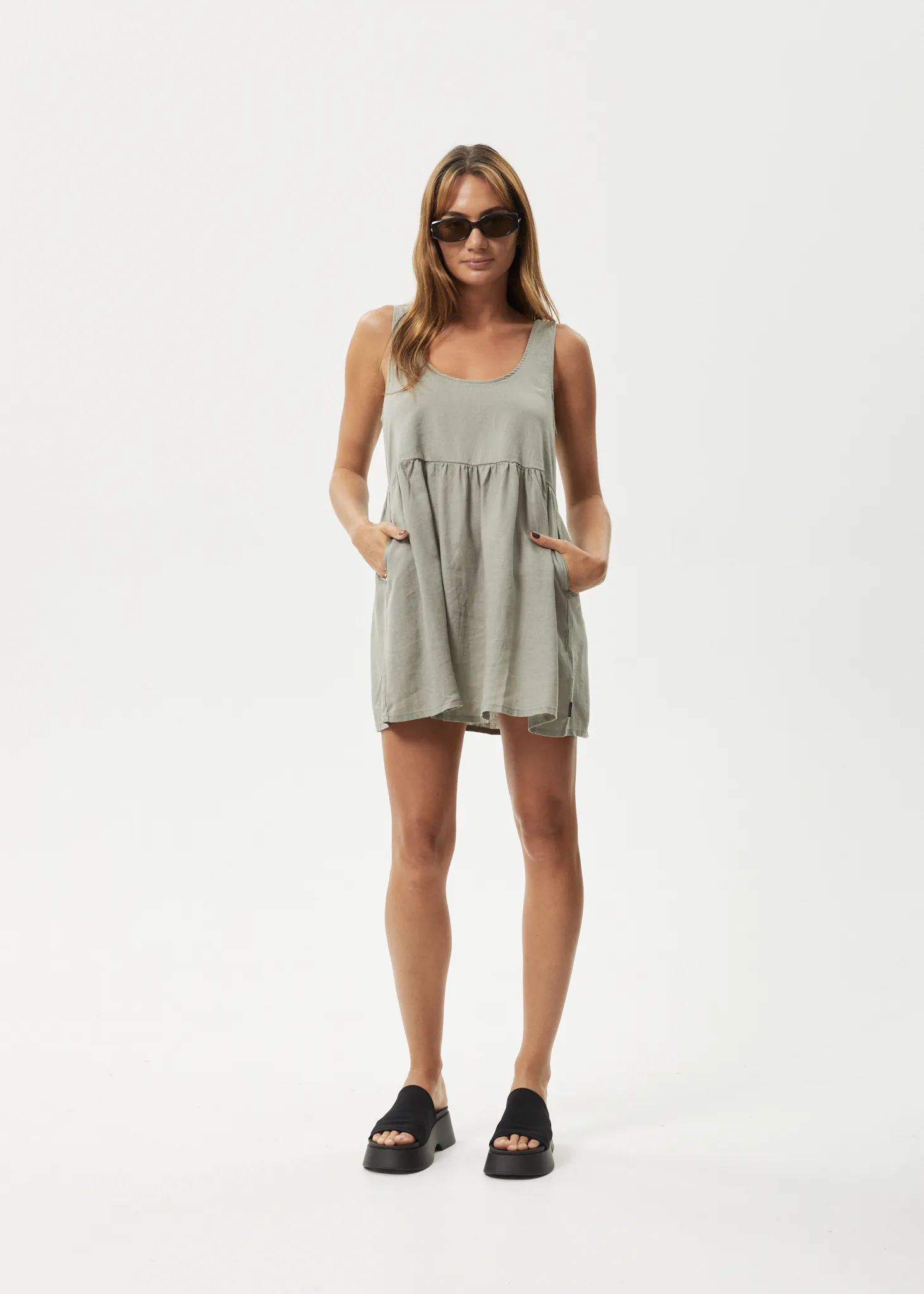 AFENDS Womens Jesse - Mini Dress - Olive