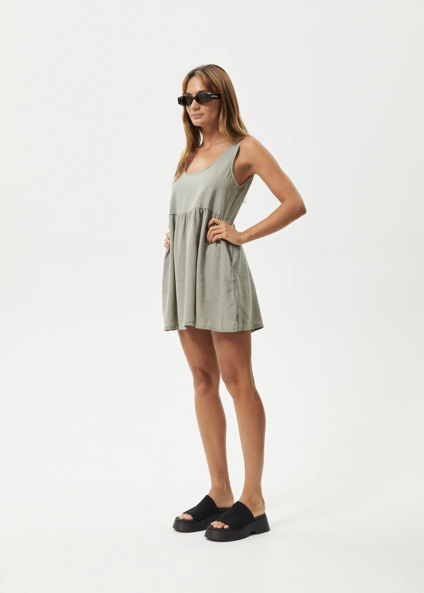 AFENDS Womens Jesse - Mini Dress - Olive