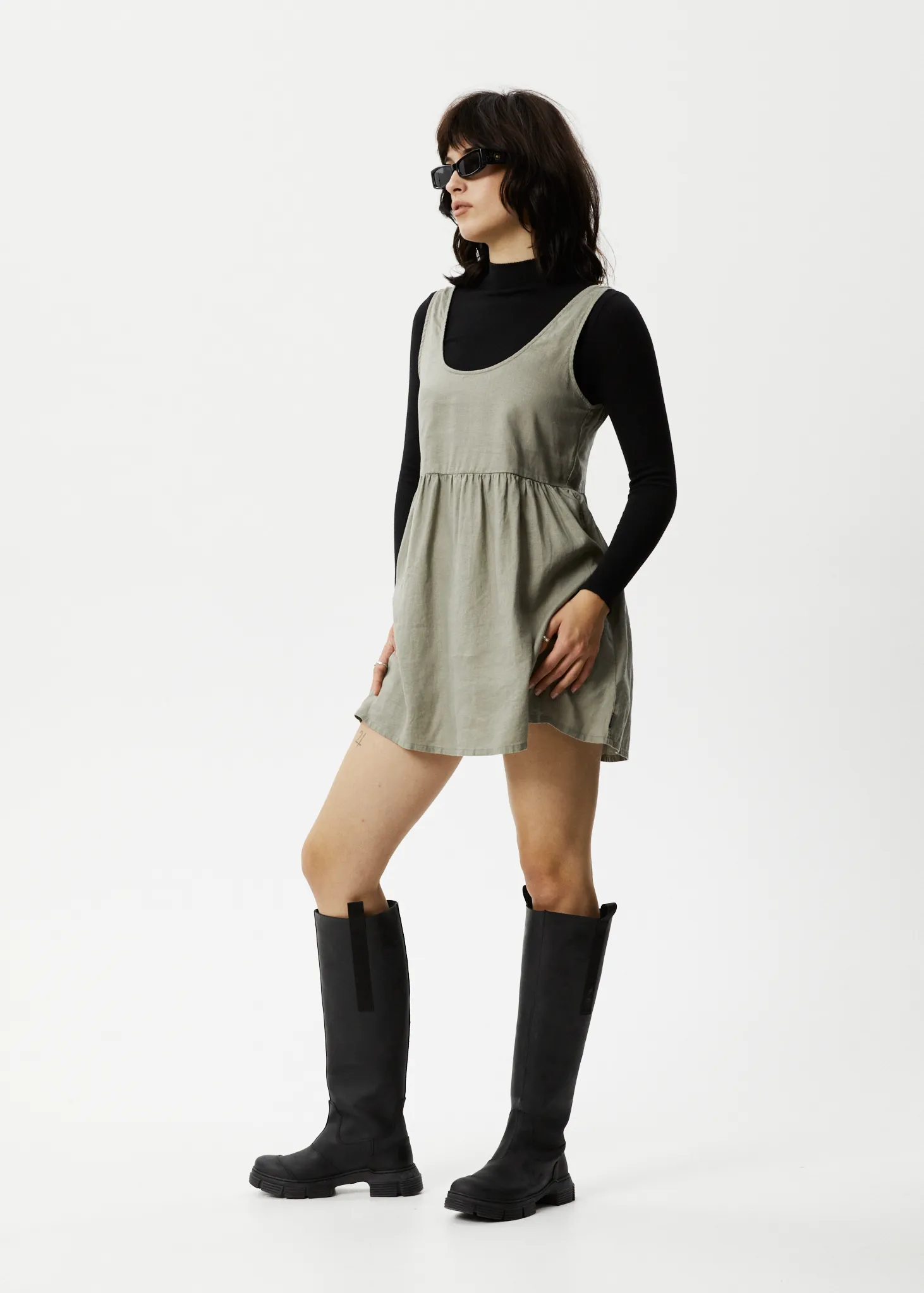 AFENDS Womens Jesse - Mini Dress - Olive