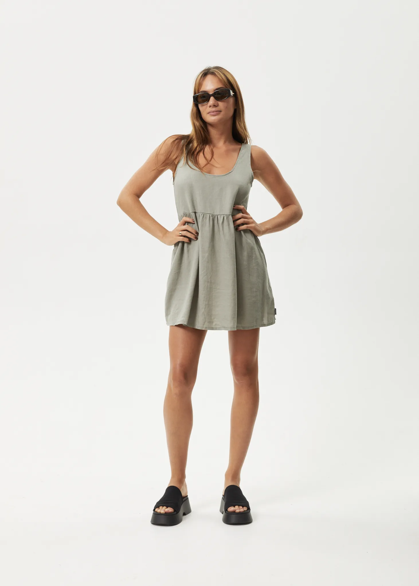 AFENDS Womens Jesse - Mini Dress - Olive