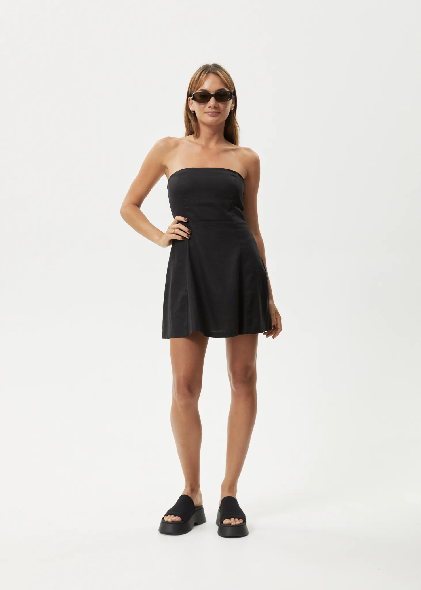 AFENDS Womens Lilo - Strapless Mini Dress - Black