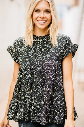 Always Be There Black Floral Top