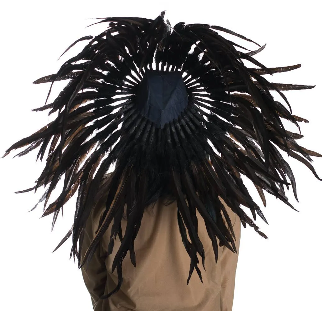 American Indian Chief Authentic Black Feather Headdress
