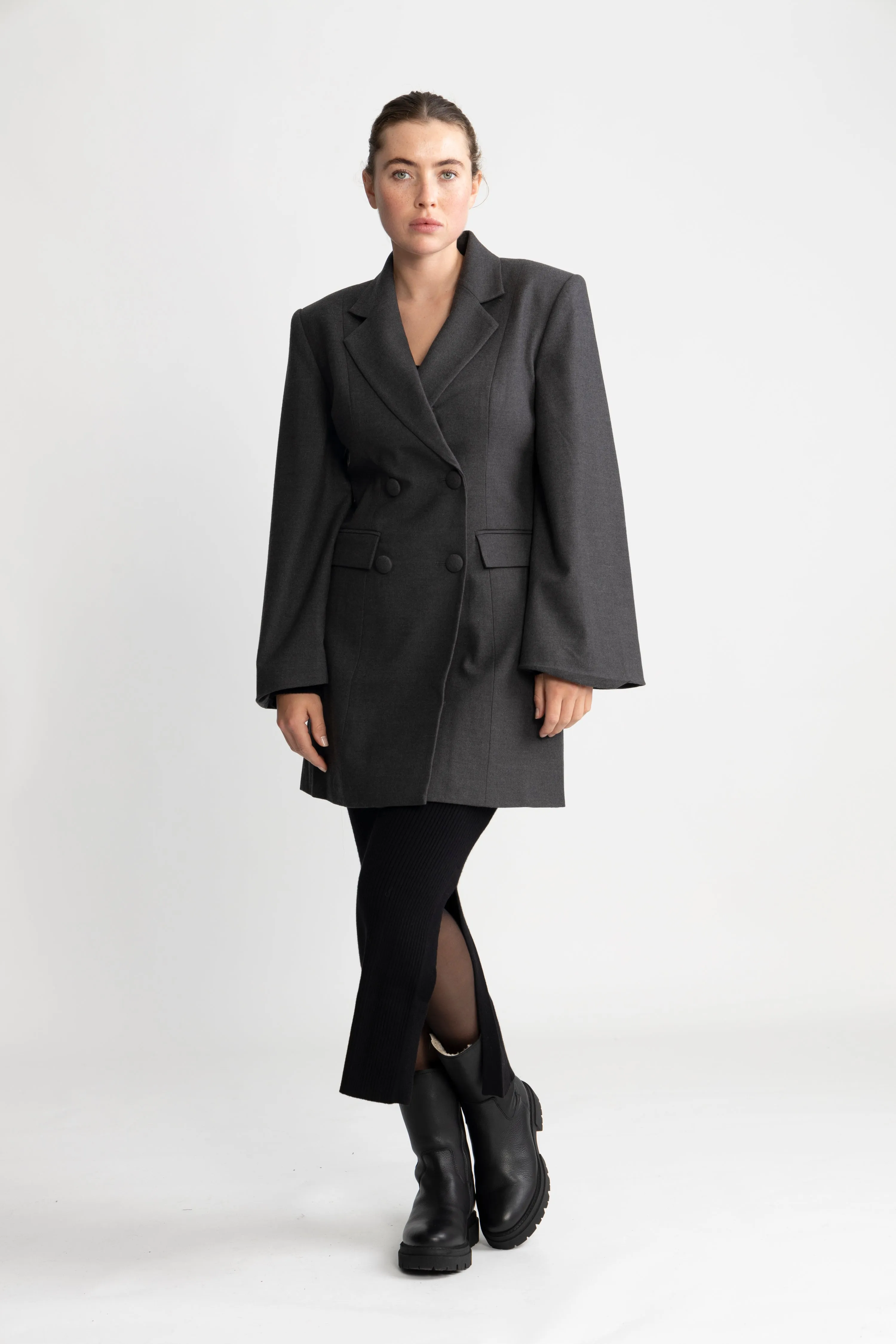 Andrea Blazer Dress - Deep Grey