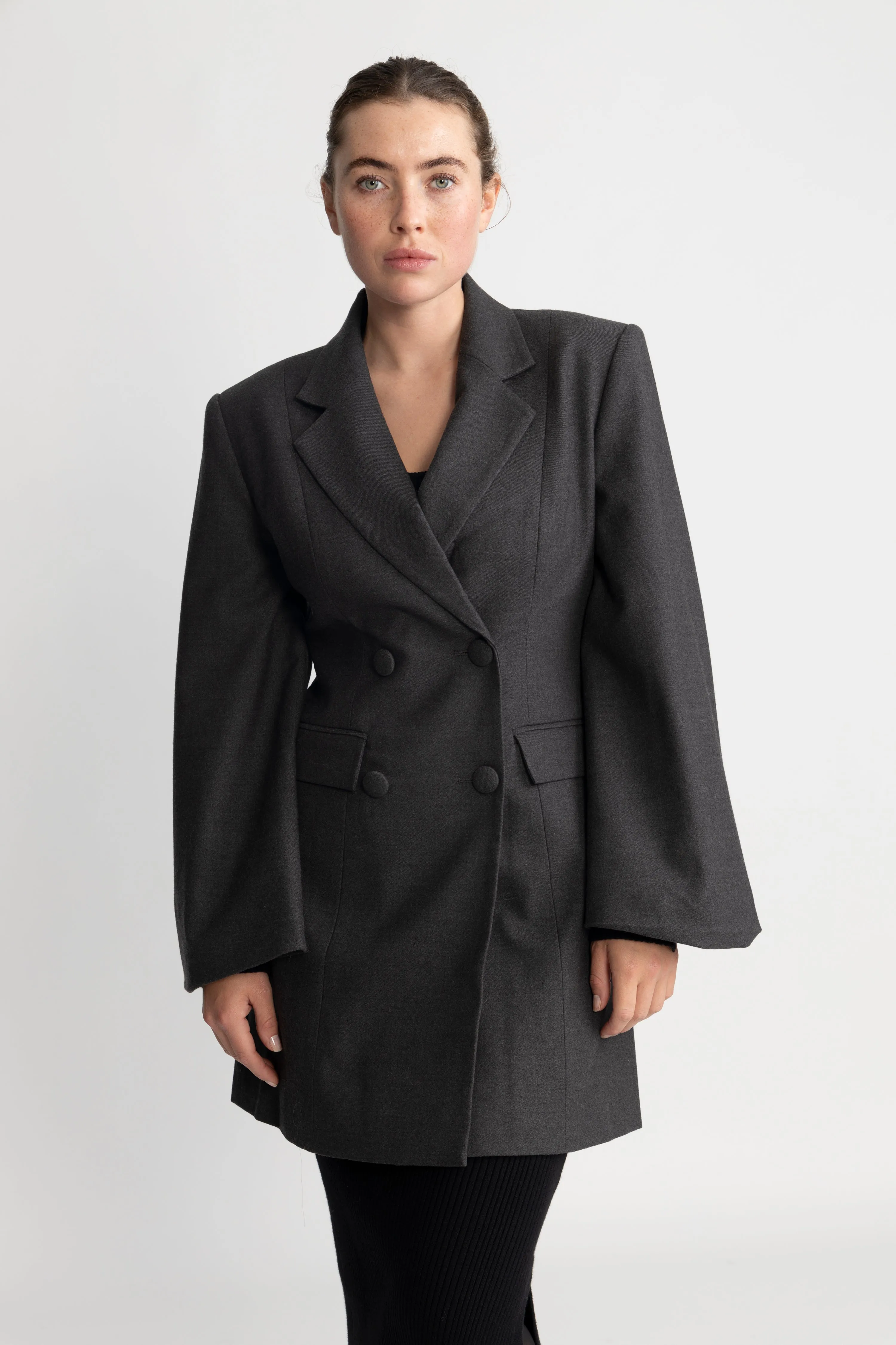 Andrea Blazer Dress - Deep Grey