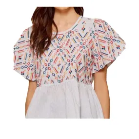 Andree Women's Western Babydoll Striped Shirt