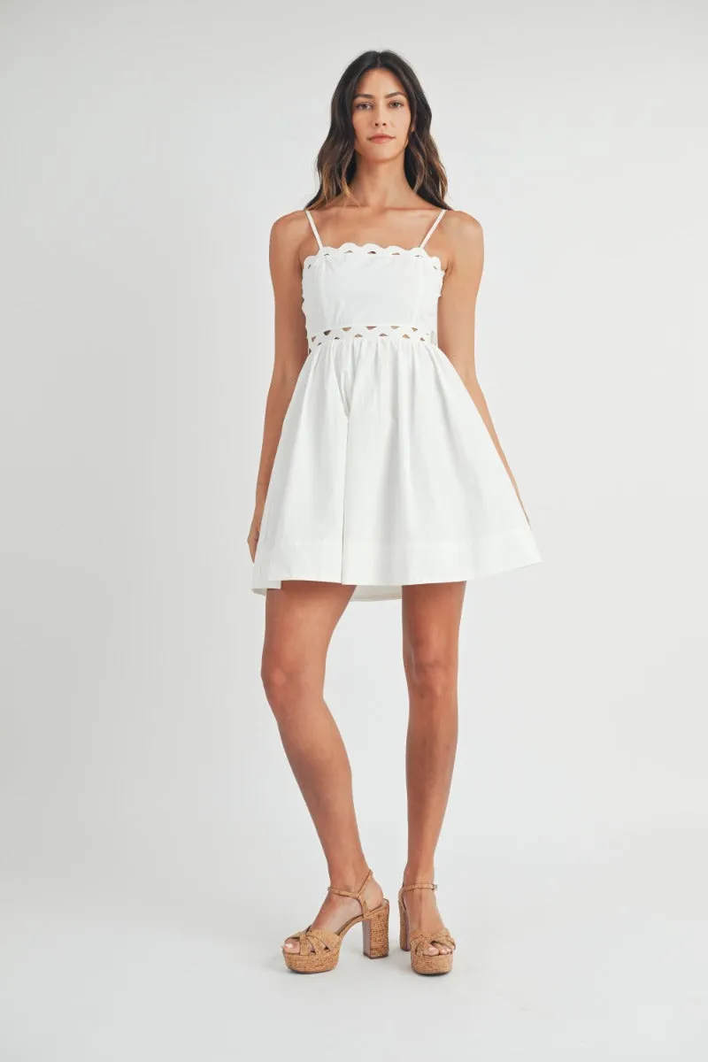 Angie | White Open back babydoll mini dress
