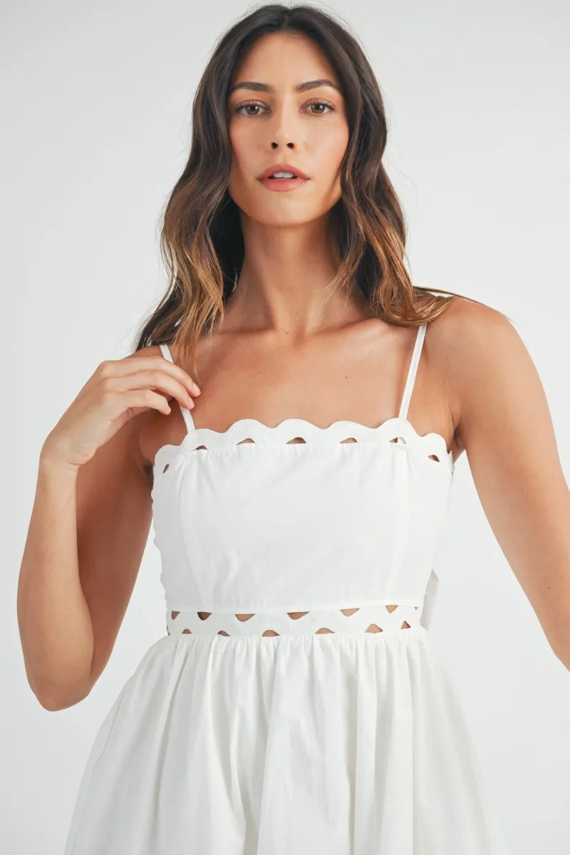 Angie | White Open back babydoll mini dress