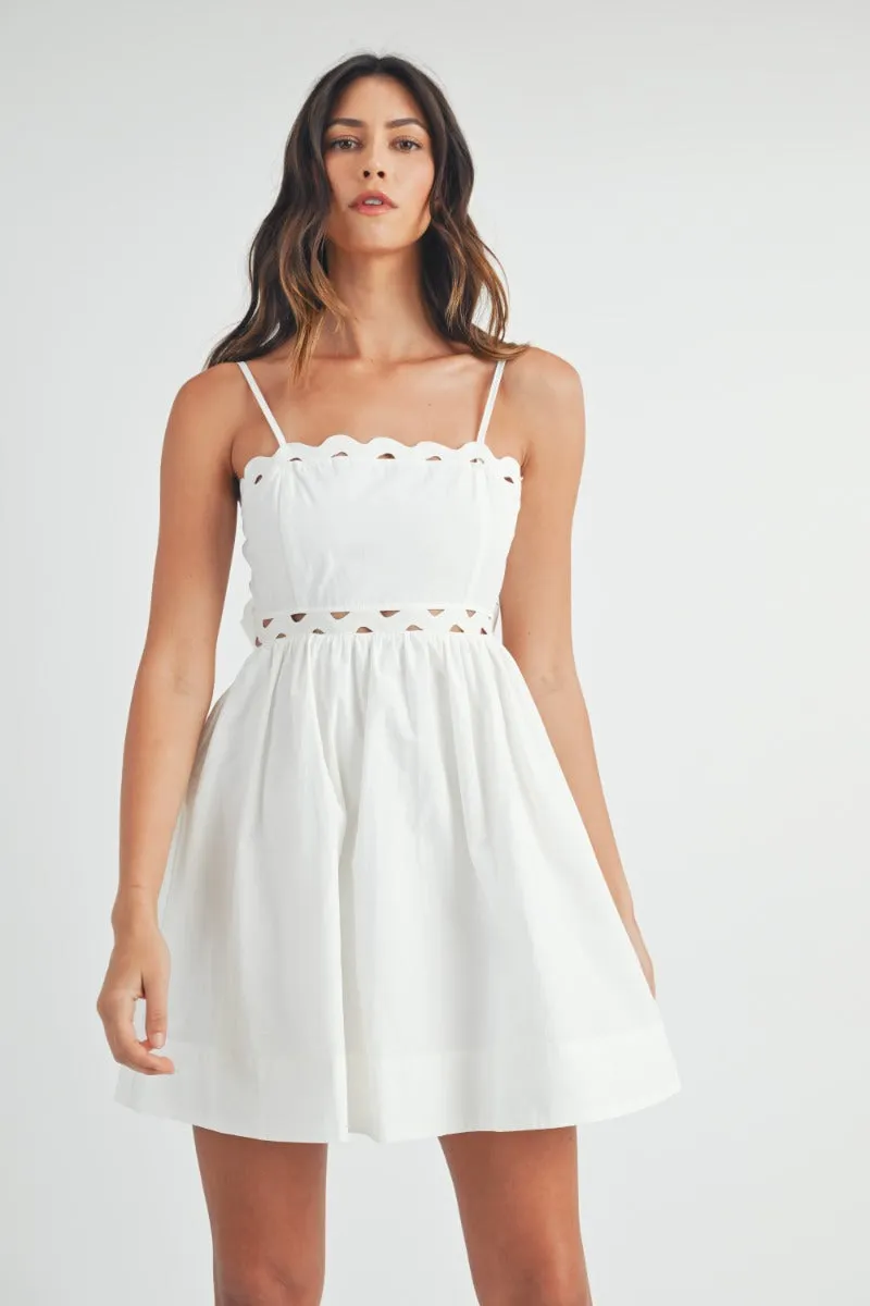 Angie | White Open back babydoll mini dress