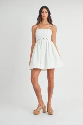 Angie | White Open back babydoll mini dress