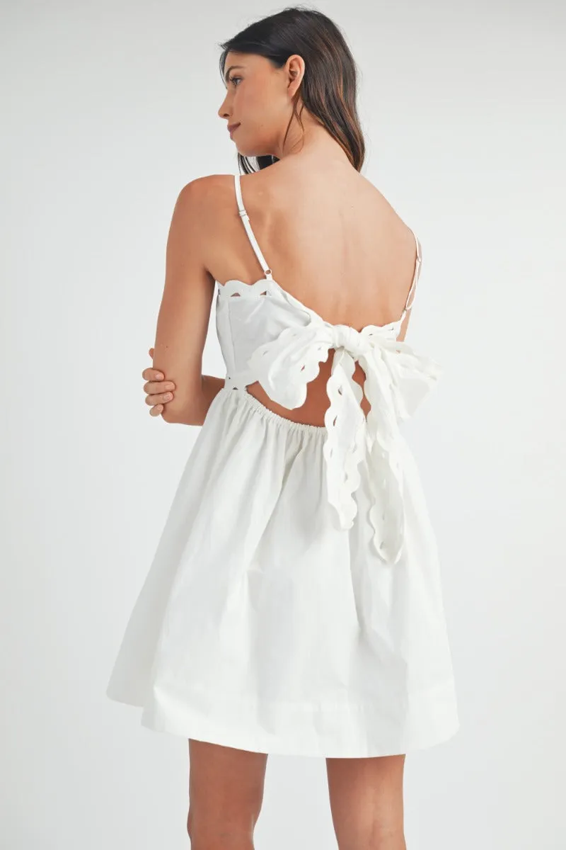 Angie | White Open back babydoll mini dress