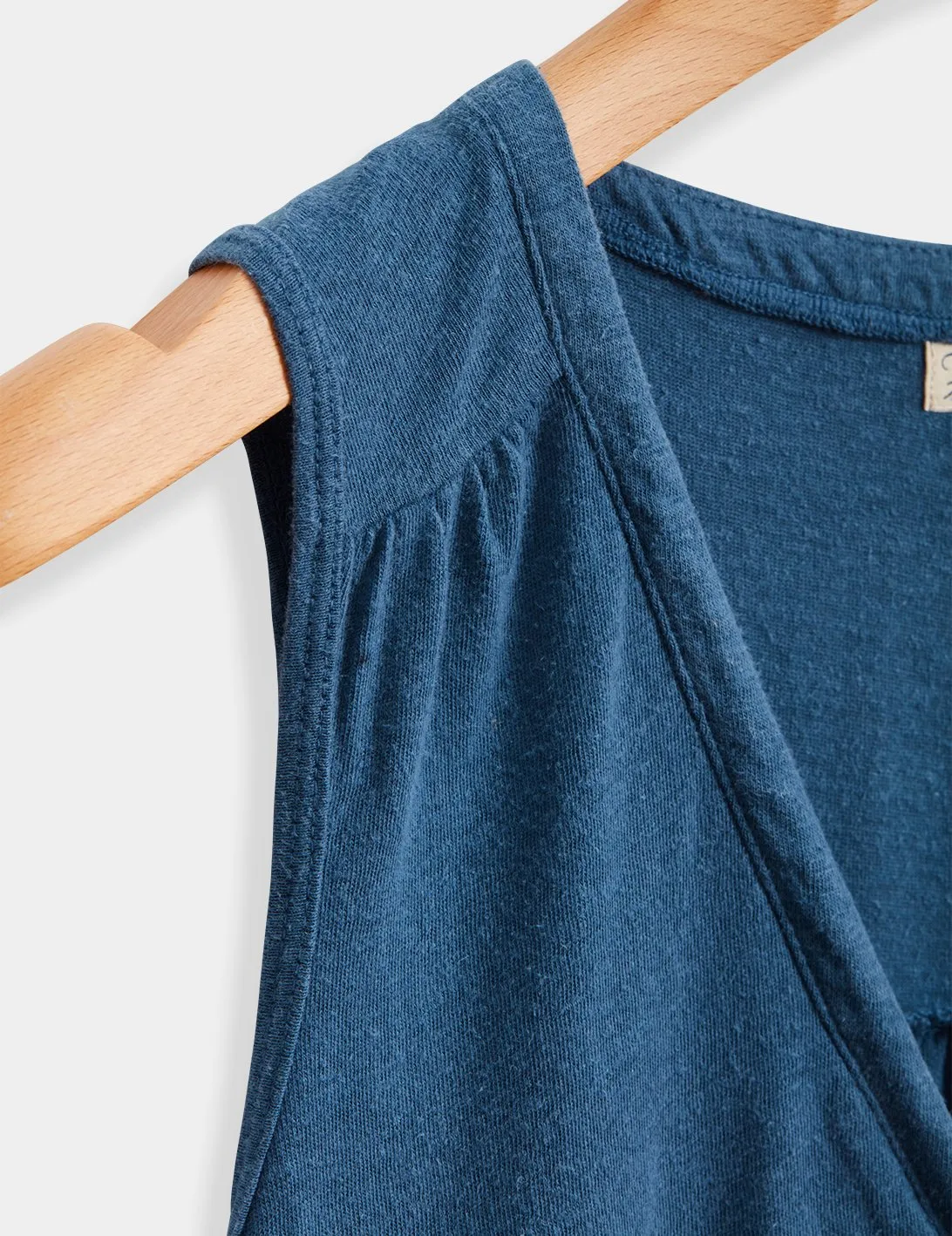 Annie Henley Dress in Dark Denim