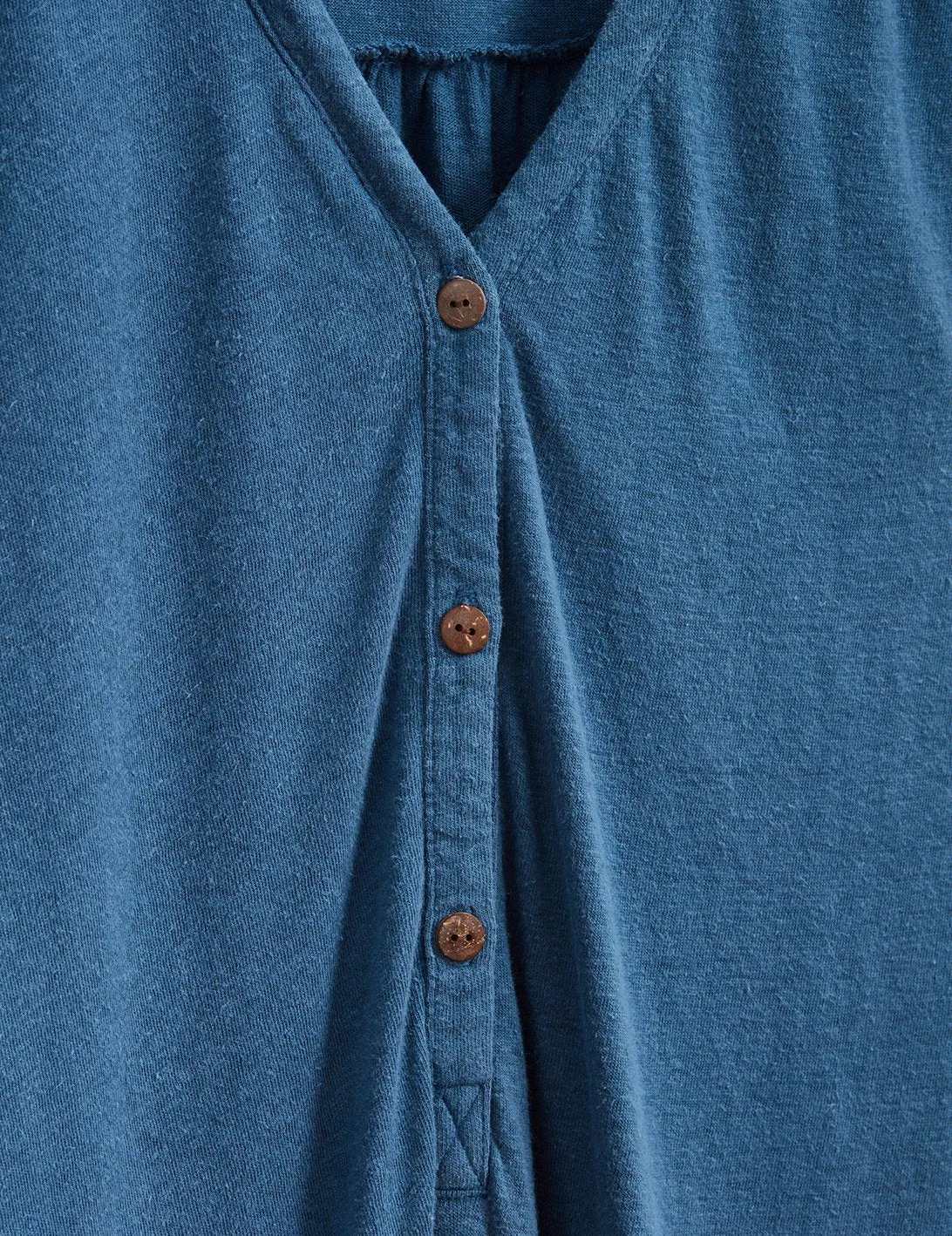 Annie Henley Dress in Dark Denim