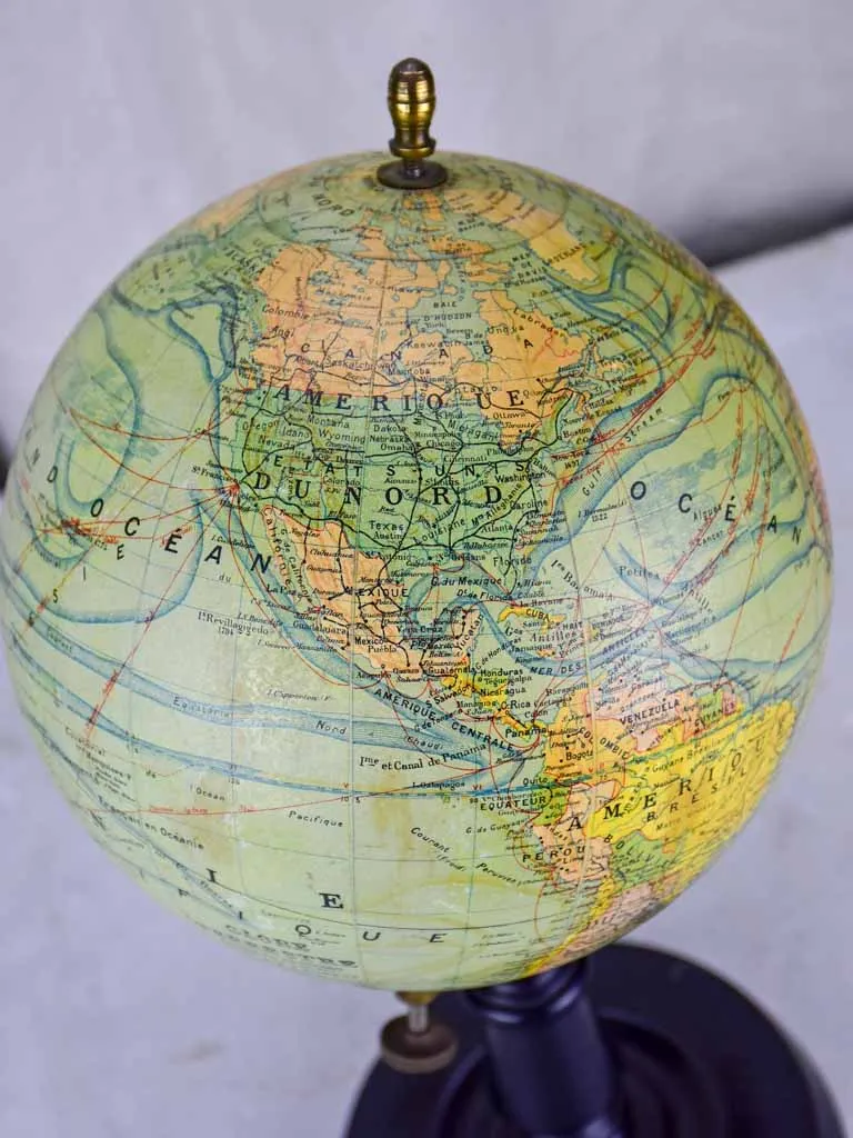 Antique French Napoleon III world globe - small