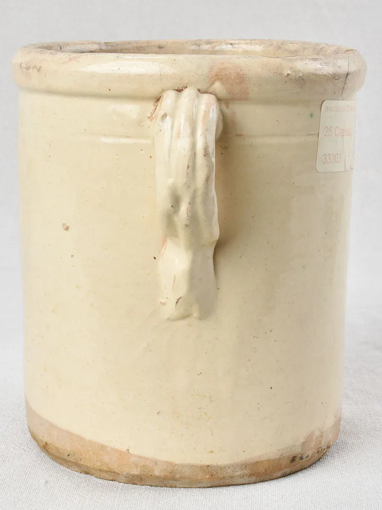 Antique Italian anchovy pot with handles 8"