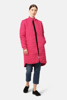 ART 06 Long Quilted Coat | Magenta