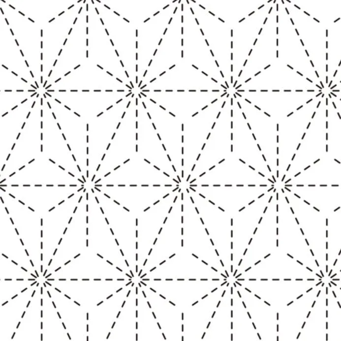 Asanoha (Hemp leaf) Sashiko Sampler in White