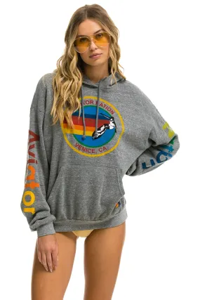AVIATOR NATION RELAXED PULLOVER HOODIE - HEATHER GREY