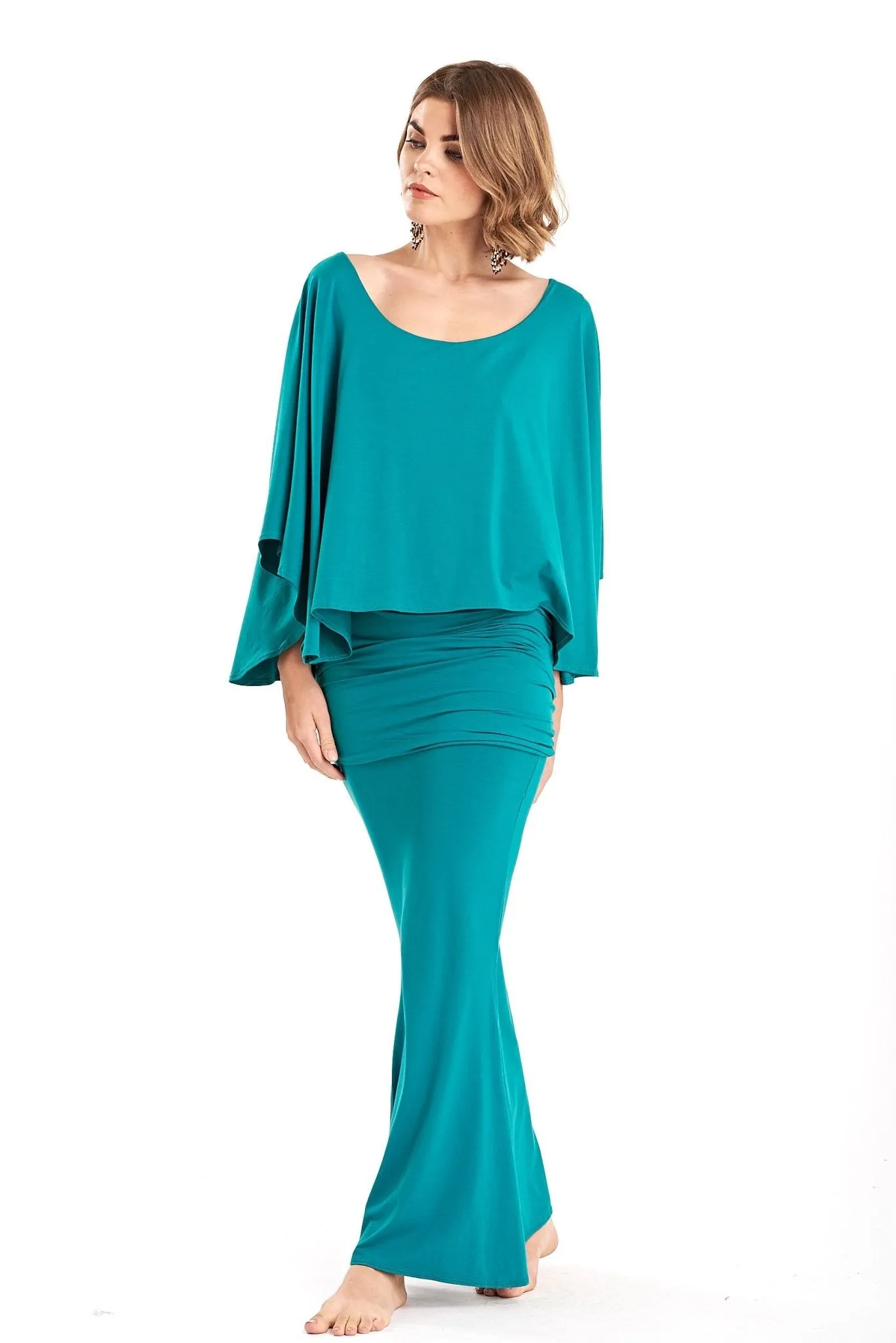 BAMBOO SIDE SLIT SKIRT JADE