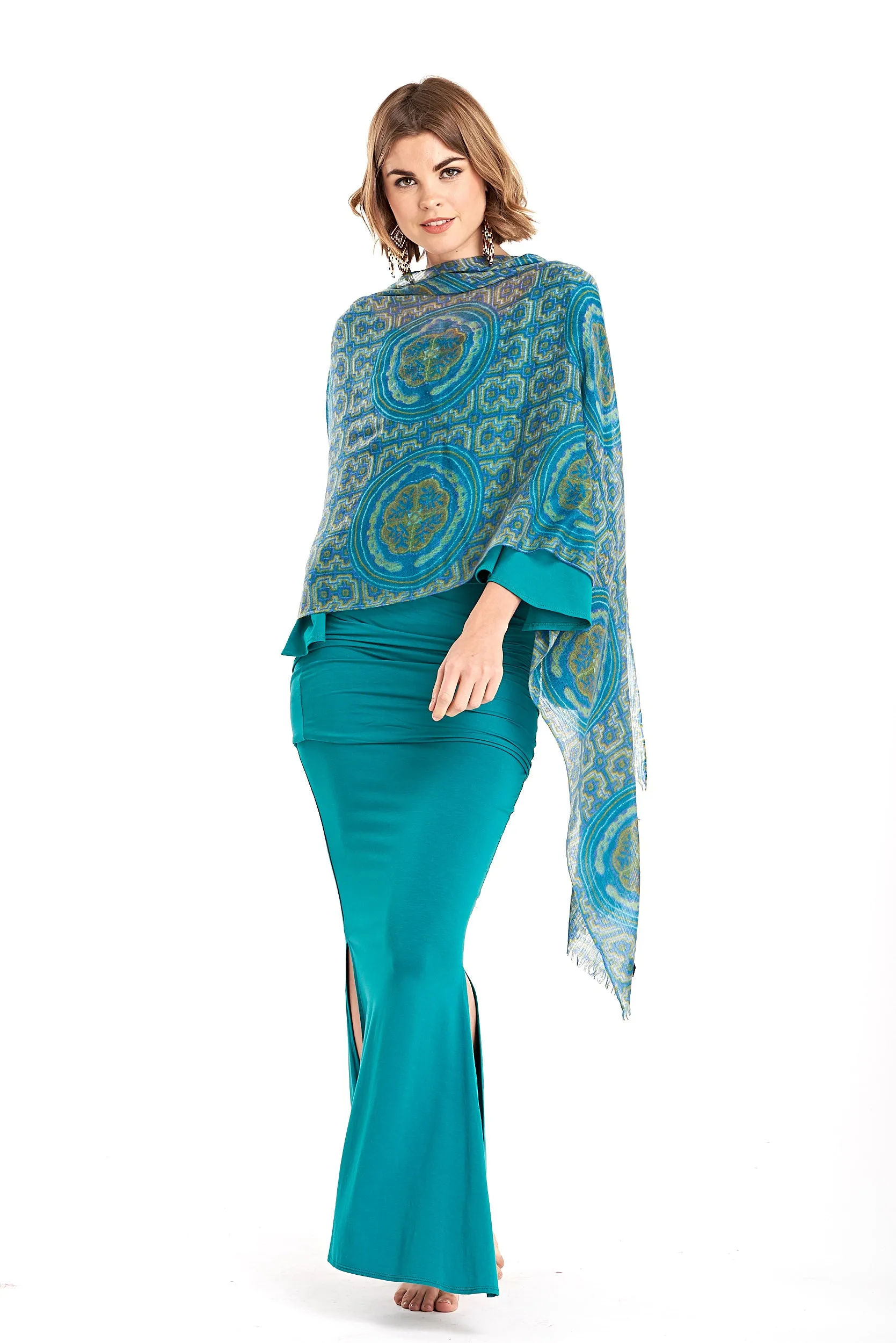BAMBOO SIDE SLIT SKIRT JADE