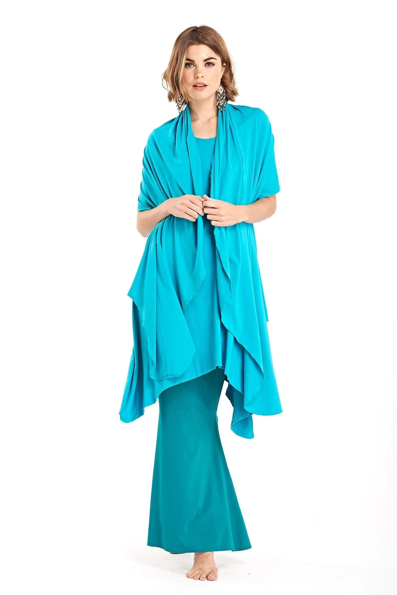 BAMBOO SIDE SLIT SKIRT JADE