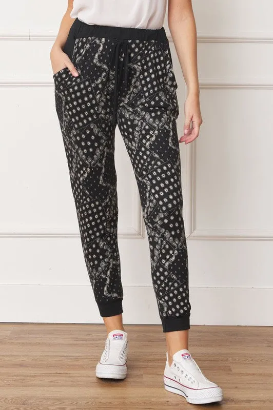 Bandana Paisley Drawstring Jogger choice of colors