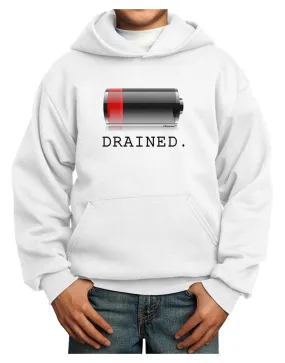 Battery Drained Youth Hoodie Pullover Sweatshirt